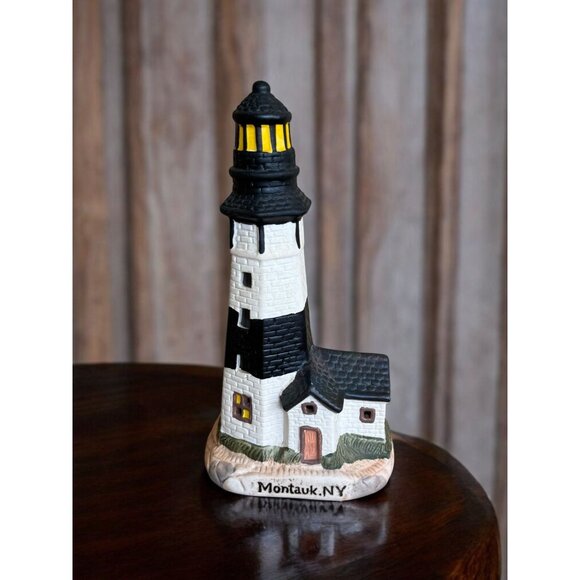 Ceramic Hand-Painted Montauk NY Lighthouse Figurine - Picture 2 of 8
